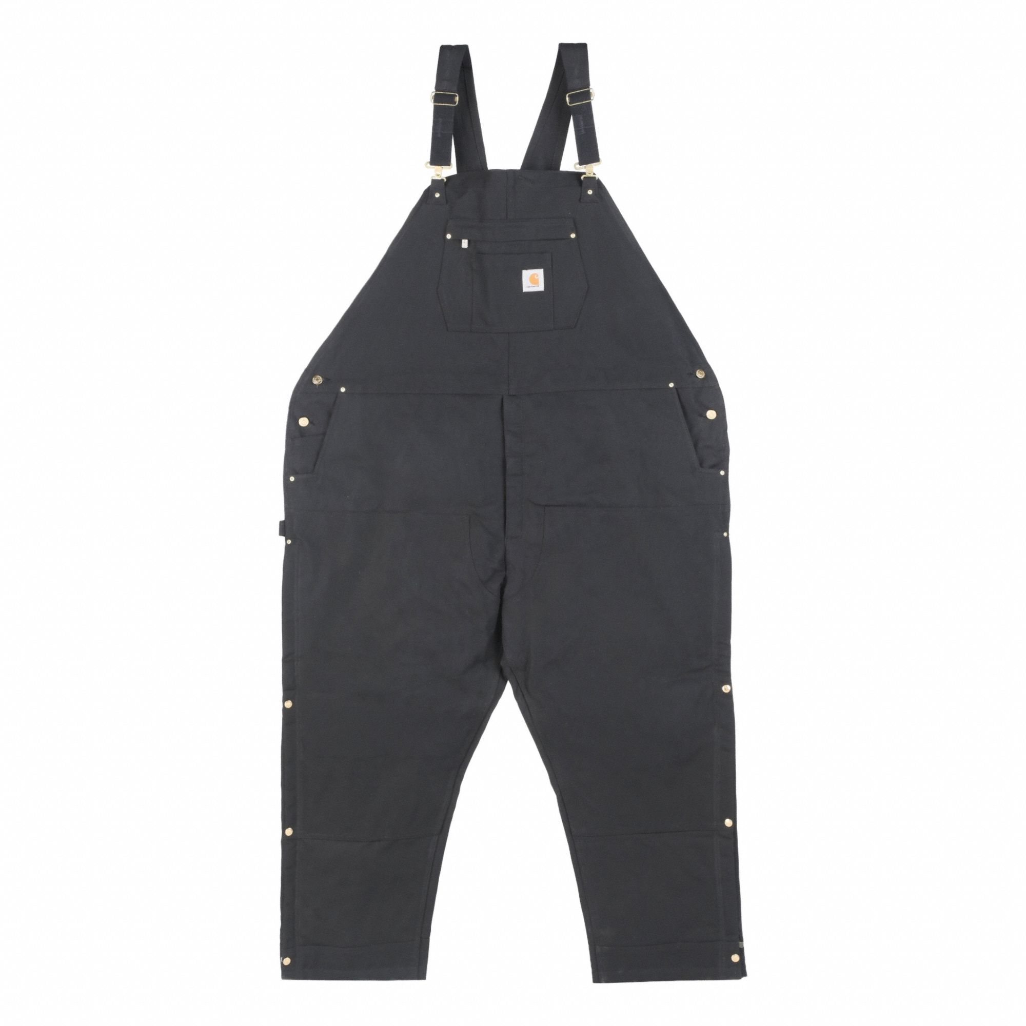 OR4393 M LseFit FrmDck Ins Bib Ovrll: Men's, 5XL ( 65 in x 31 in ), Black, Cotton, Zipper