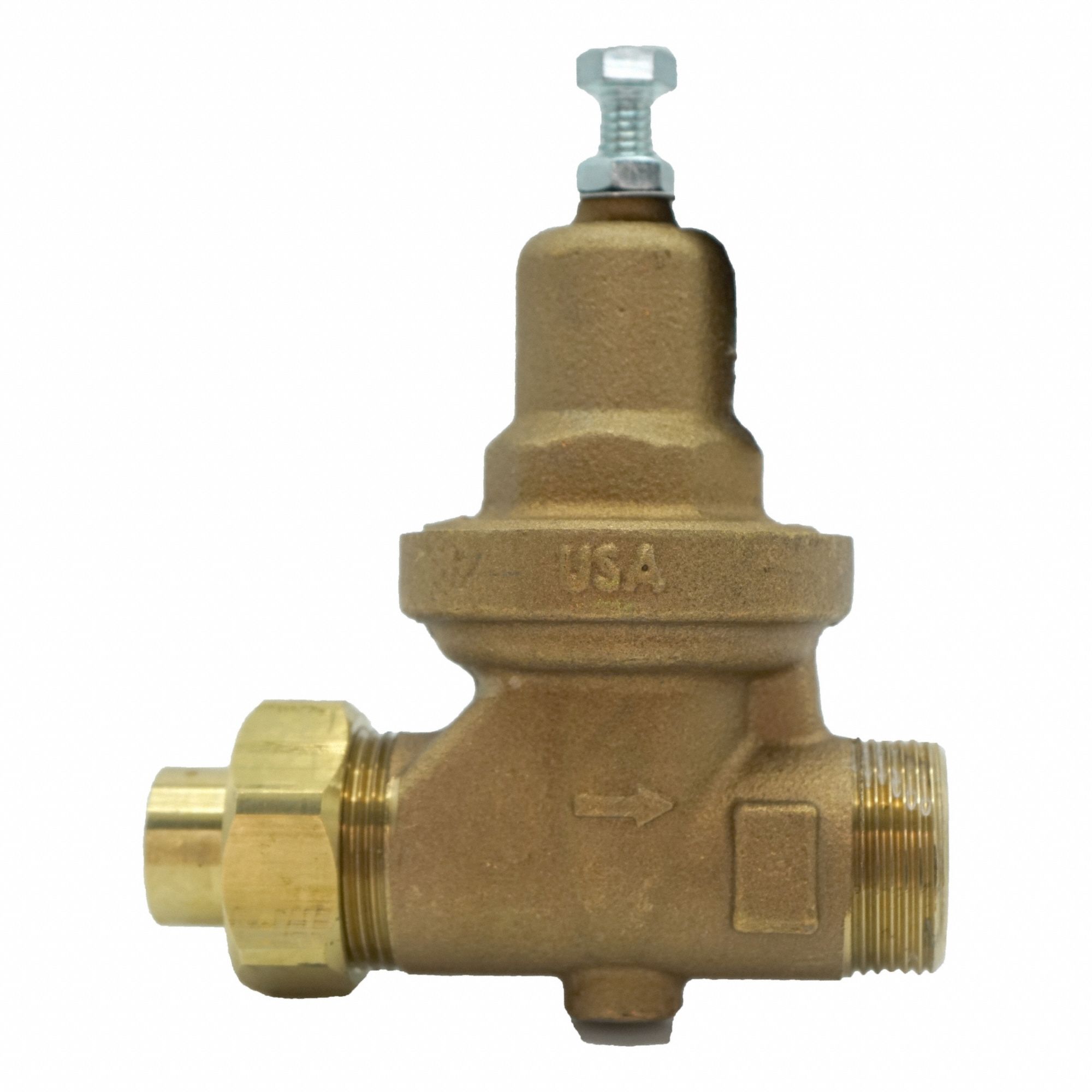 Water Pressure Reducing Valve: NPT x Solder, 1 in Pipe Size, Bronze, 25 psig to 75 psig