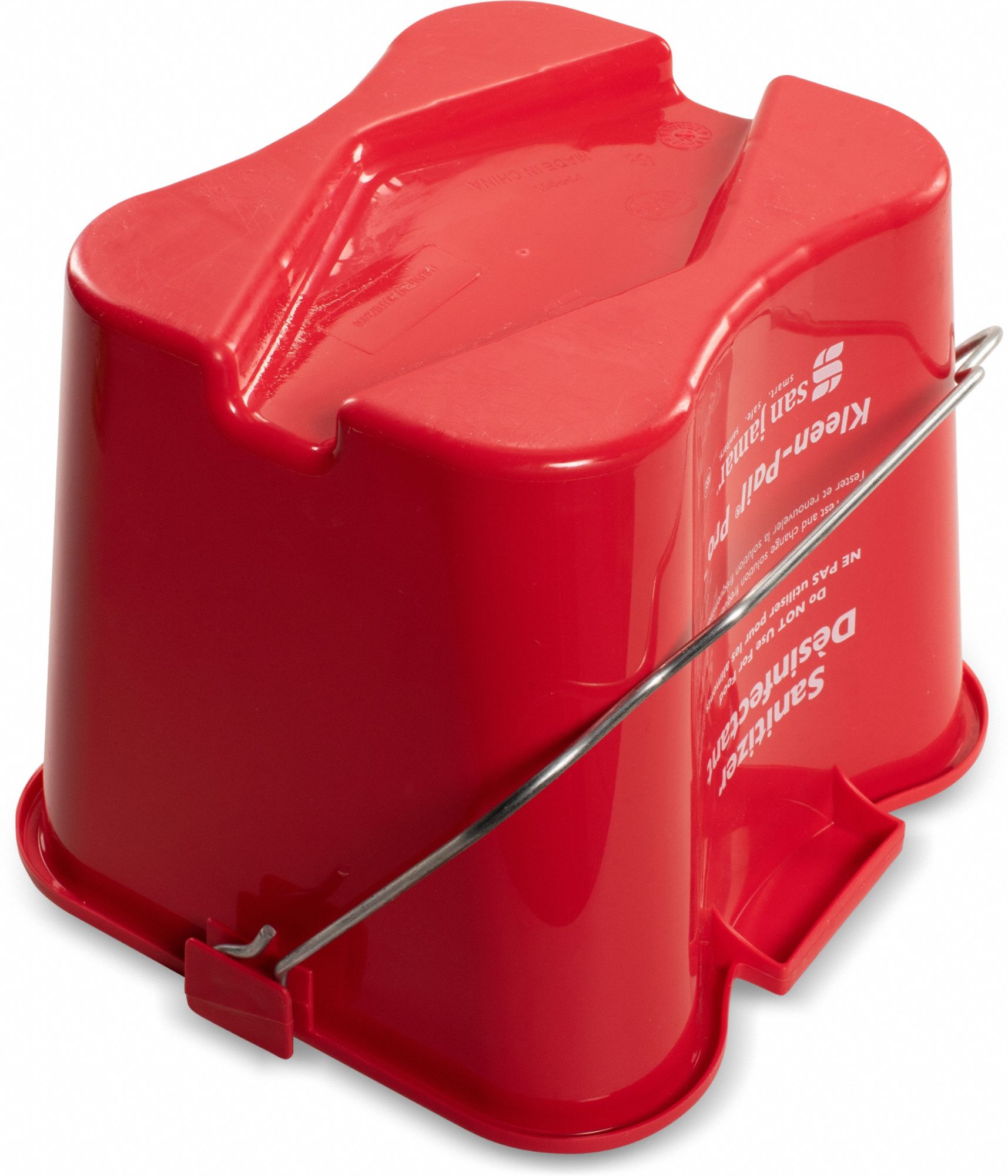 Bucket: 2 gal Capacity, 9 1/4 in Overall Wd, 8 in Overall Ht, Polypropylene, Graduated