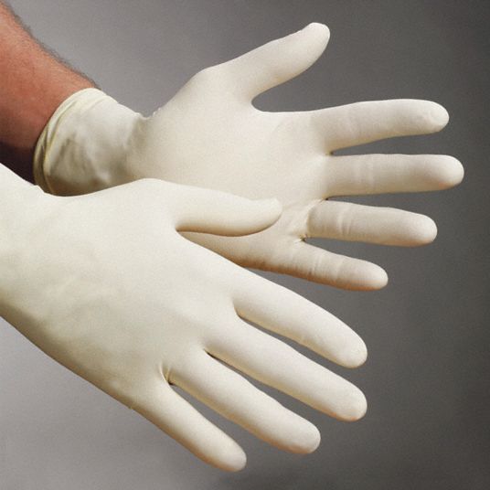 CONDOR Natural Rubber Latex, Disposable Gloves, L, PowderFree, 5.1 mil