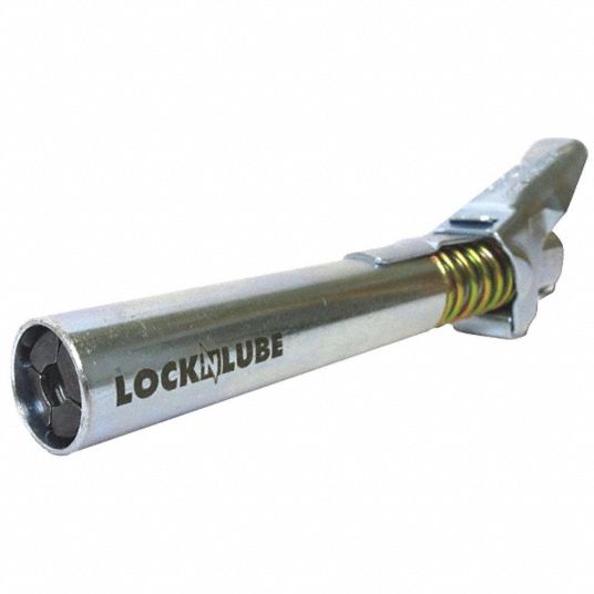 LOCKN LUBE, QuickLock Grease Coupler Long,1/8" NPT 367A37LOCKNLUBE