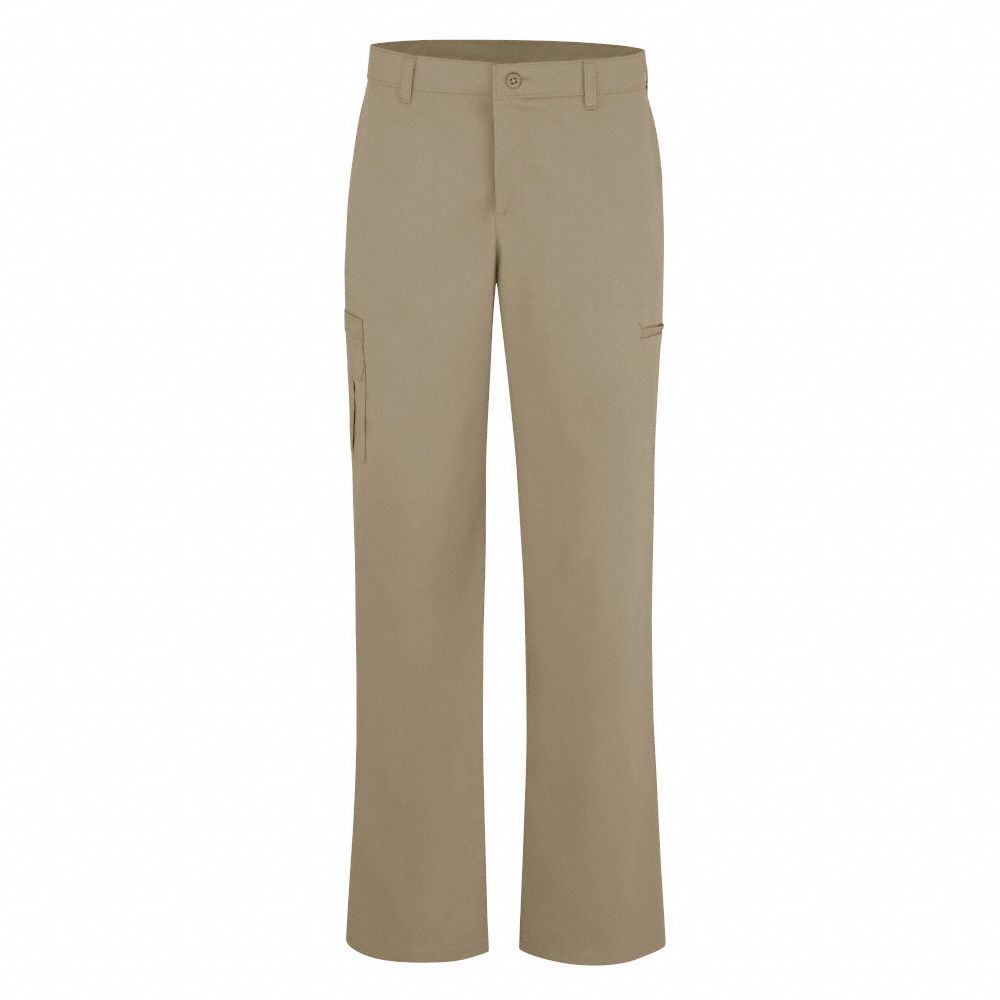 Pant: Women's, Cargo Pants, ( 27 1/2 in x 31 in ), Khaki, Cotton/Polyester, Buttons, Zipper
