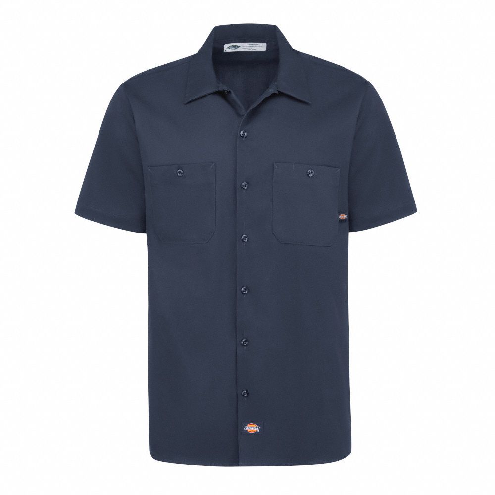 Shirt: Men's, Short Sleeve, Regular, 14 1/2 in Neck Size, Dark Navy