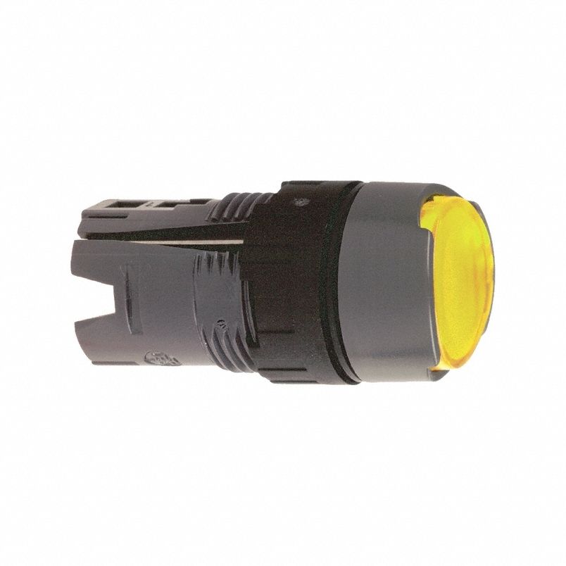 Push Button: Yellow, 16 mm Mounting Size, Non-Metallic, Momentary