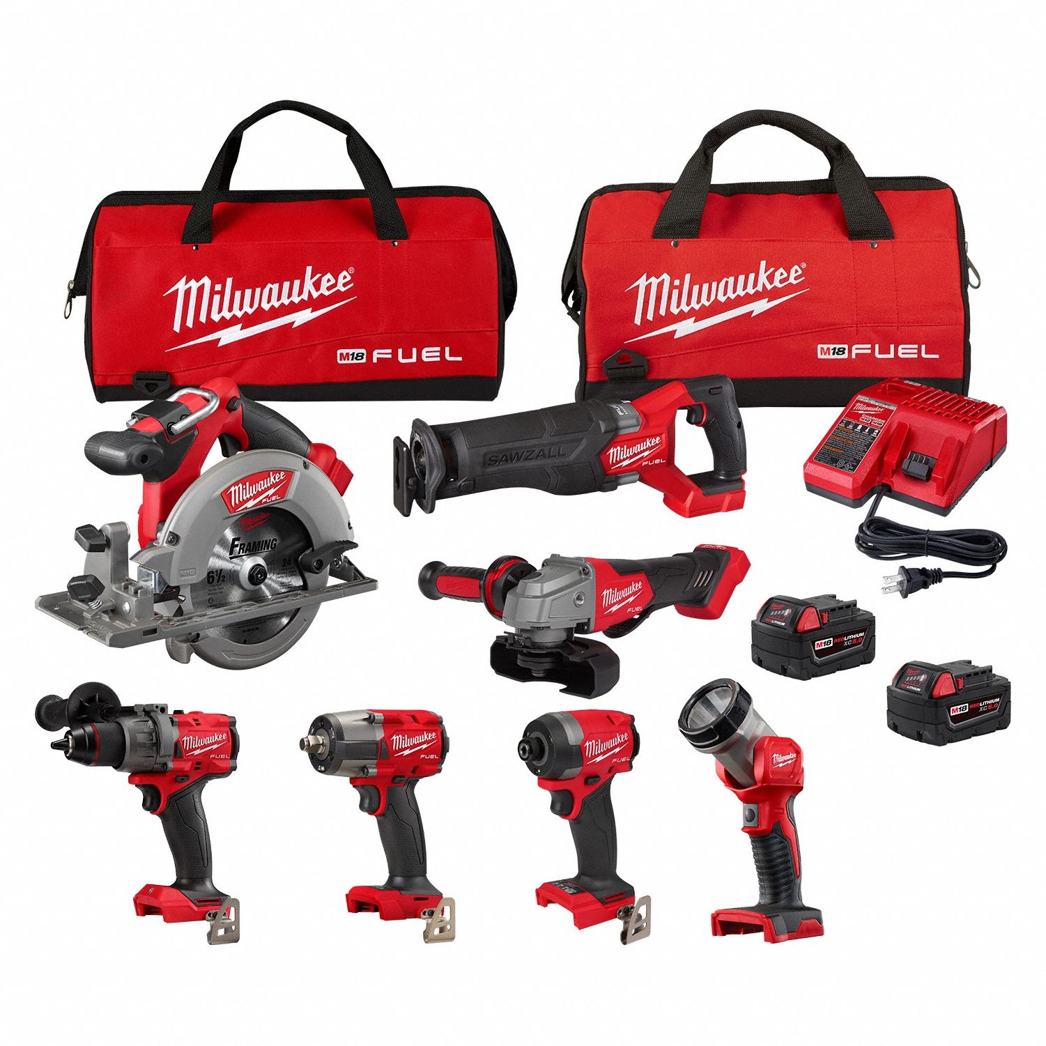 Cordless Tool Combination Kit: 7 Tools, 18 V DC Volt, Battery Included, M18 FUEL™, M18™