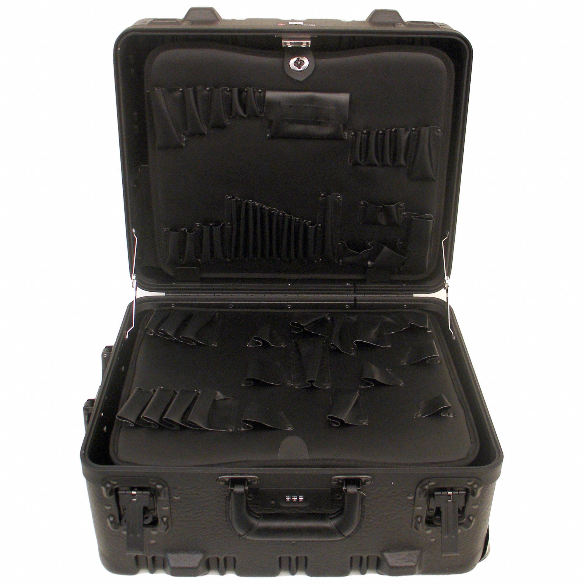 Protective Case: 14 5/8 in x 17 1/2 in x 9 in Inside, Black, Mobile, 18 lb Wt, 2 Wheels