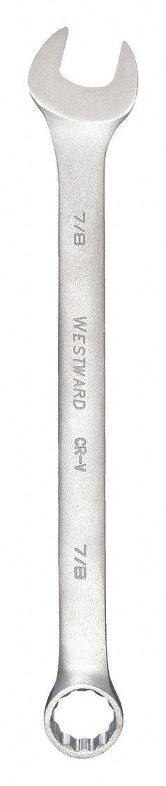 COMBINATION WRENCH, ALLOY STEEL, SATIN, 7/8 IN HEAD SIZE, 11 1/2 IN OVERALL L, OFFSET