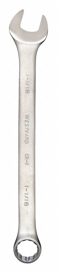 COMBINATION WRENCH, ALLOY STEEL, SATIN, 1 1/16 IN HEAD SIZE, 14⅛ IN OVERALL L, OFFSET