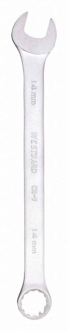 COMBINATION WRENCH, ALLOY STEEL, SATIN, 14 MM HEAD SIZE, 7 1/2 IN OVERALL L, OFFSET