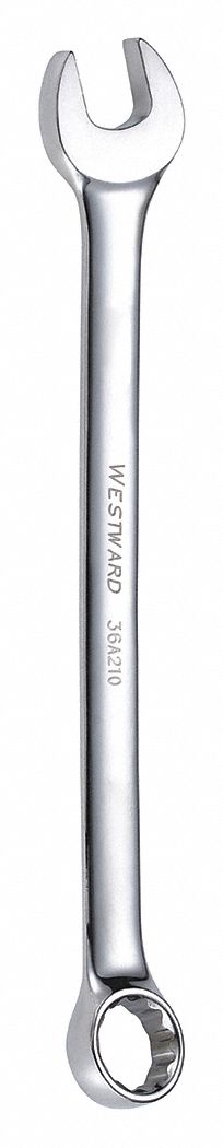 Combination Wrench: Alloy Steel, Chrome, 1/2 in Head Size, 7 in Overall Lg, Offset