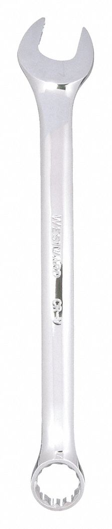 COMBINATION WRENCH, ALLOY STEEL, CHROME, ¾ IN HEAD SIZE, 9¾ IN OVERALL L, OFFSET, SAE