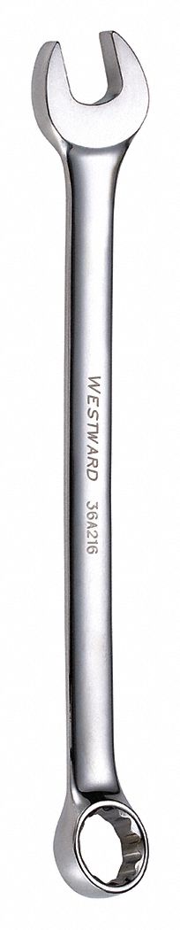 COMBINATION WRENCH, ALLOY STEEL, CHROME, 7/8 IN HEAD SIZE, 11 1/2 IN OVERALL L, OFFSET