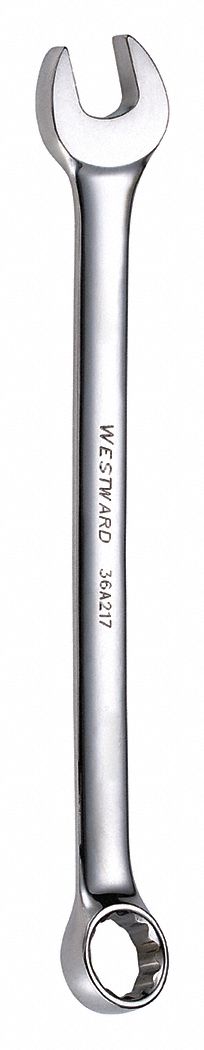 COMBINATION WRENCH, ALLOY STEEL, CHROME, 15/16 IN HEAD SIZE, 12⅜ IN OVERALL L, OFFSET