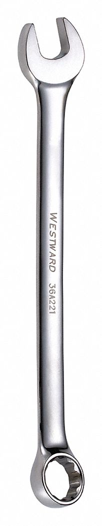 COMBINATION WRENCH, ALLOY STEEL, CHROME, 1¼ IN HEAD SIZE, 16¾ IN OVERALL L, OFFSET