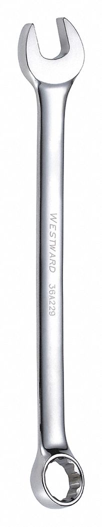 COMBINATION WRENCH, ALLOY STEEL, CHROME, 14 MM HEAD SIZE, 7½ IN OVERALL L, OFFSET, ANSI