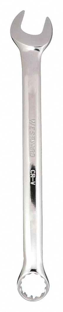 COMBINATION WRENCH, ALLOY STEEL, CHROME, 15 MM HEAD SIZE, 7⅞ IN OVERALL L, OFFSET, ANSI