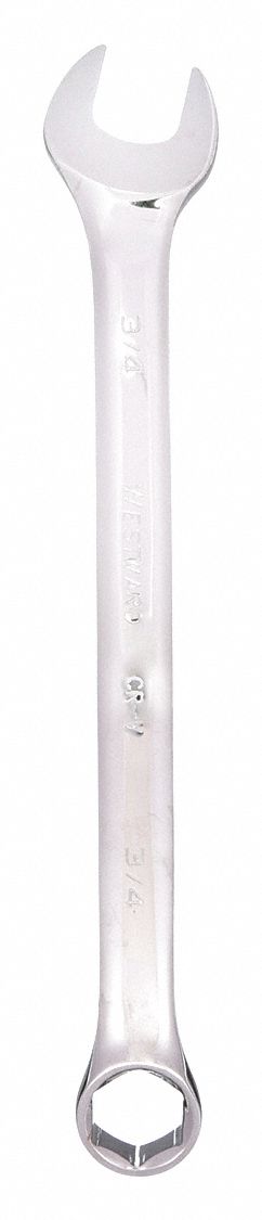 COMBINATION WRENCH, ALLOY STEEL, CHROME, 3/4 IN HEAD SIZE, 9 3/4 IN OVERALL L, OFFSET