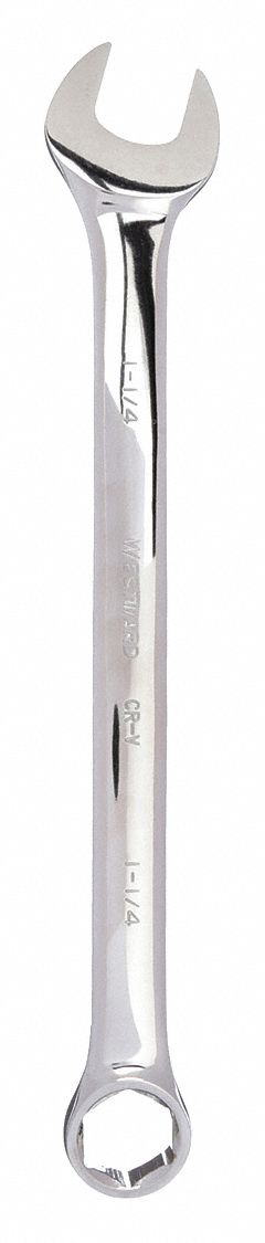 COMBINATION WRENCH, ALLOY STEEL, CHROME, 1&frac14; IN HEAD SIZE, 16&frac34; IN OVERALL L, OFFSET