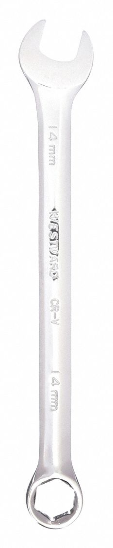 COMBINATION WRENCH, ALLOY STEEL, CHROME, 14 MM HEAD SIZE, 7 1/2 IN OVERALL L, OFFSET