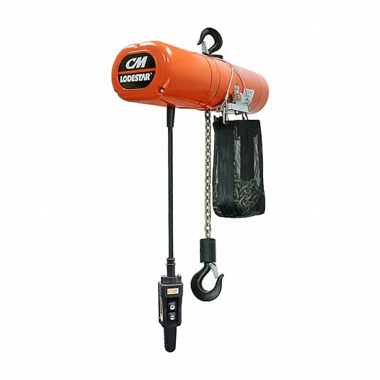 CM H4 Electric Chain Hoist, 500 lb Load Capacity, 115V, 20 ft Hoist ...