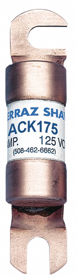 Forklift Limiter Fuse: Bolt-On, Time-Delay, 175 A, 125 V DC, Non-Indicating