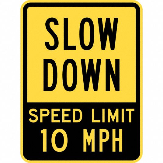 LYLE Speed Limit Warning Traffic Sign, Sign Legend Slow Down Speed ...