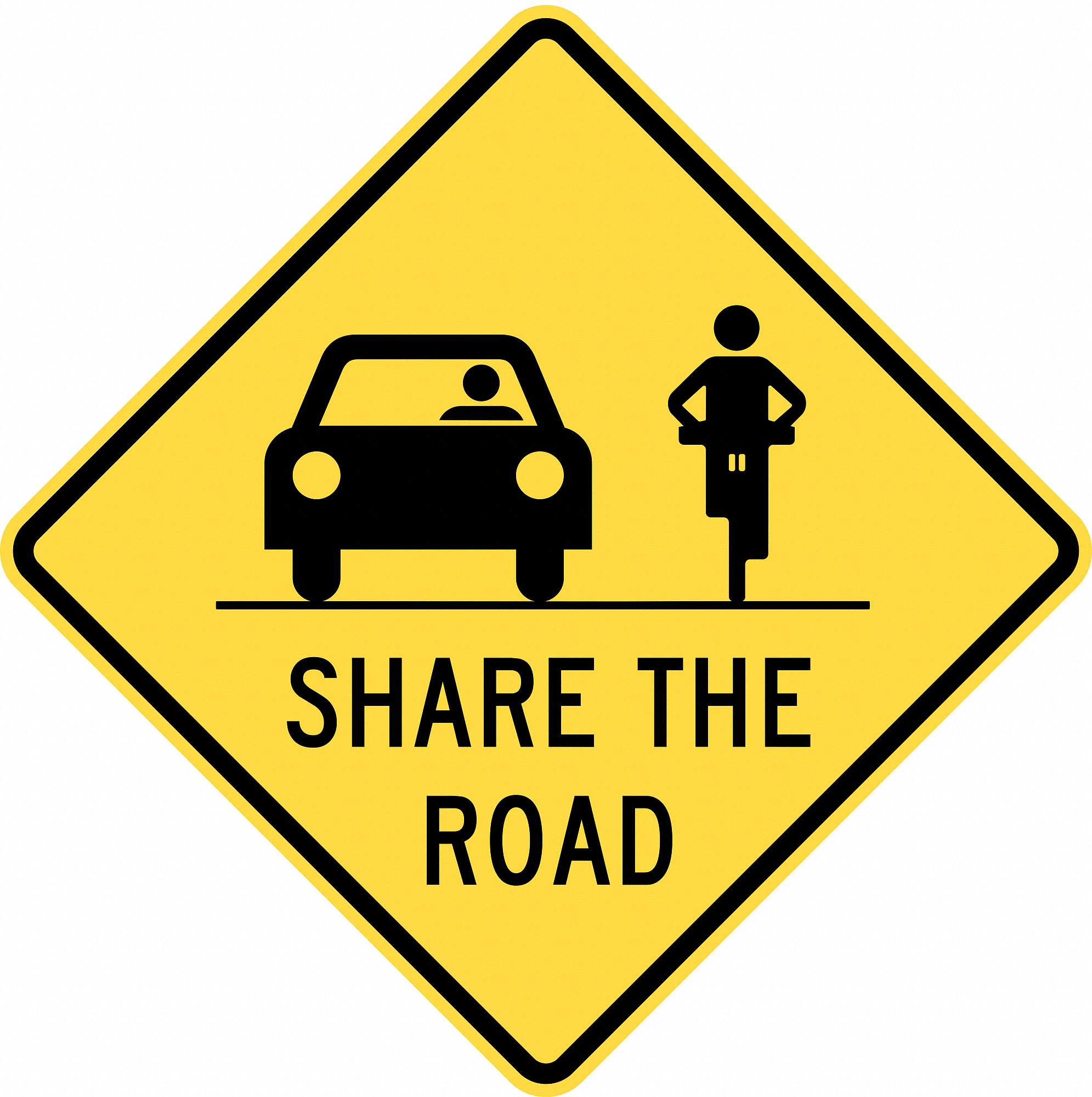 LYLE Share The Road Traffic Sign, Sign Legend Share The Road, 24 in x