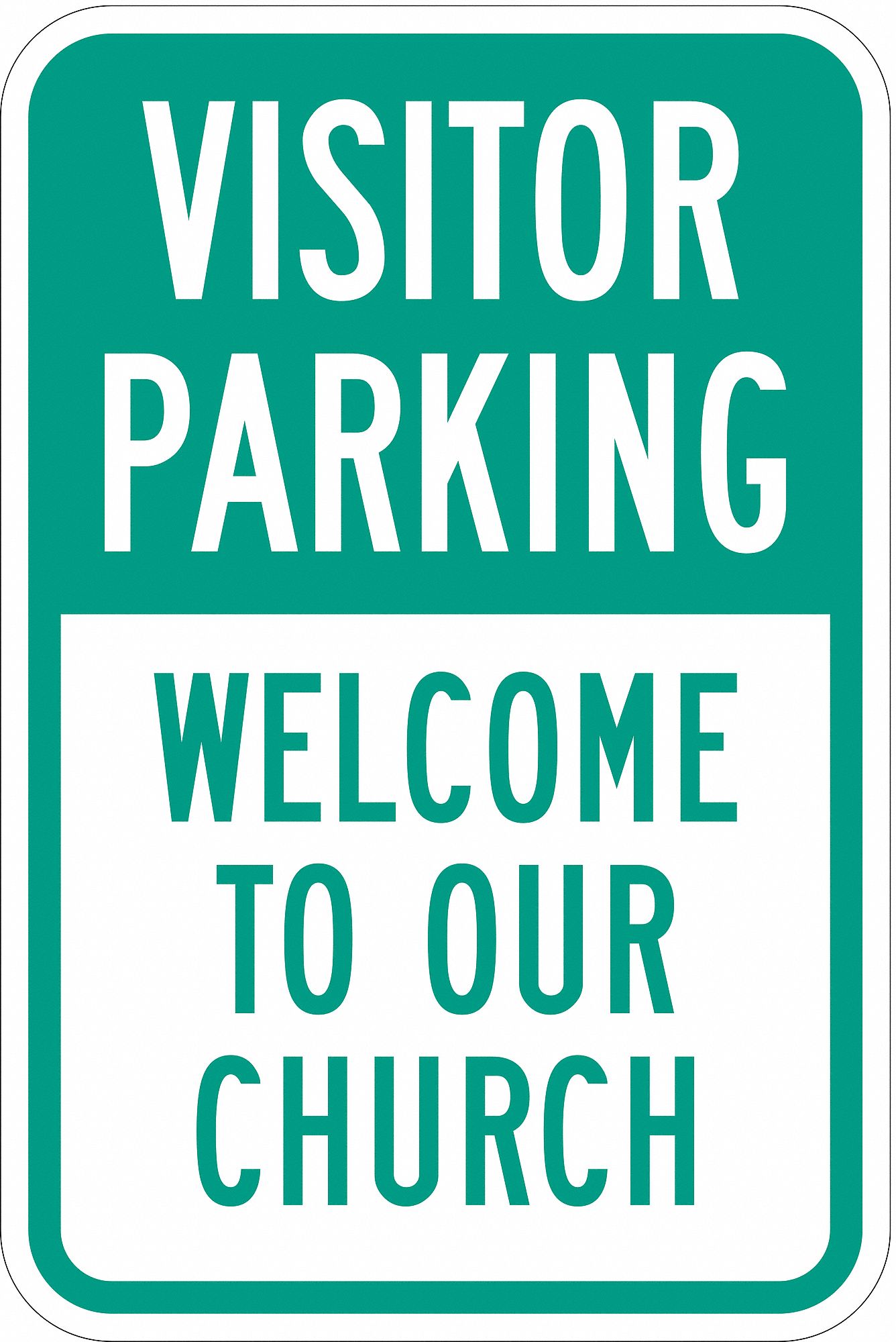 LYLE Church Parking Sign, Sign Legend Visitor Parking To Our