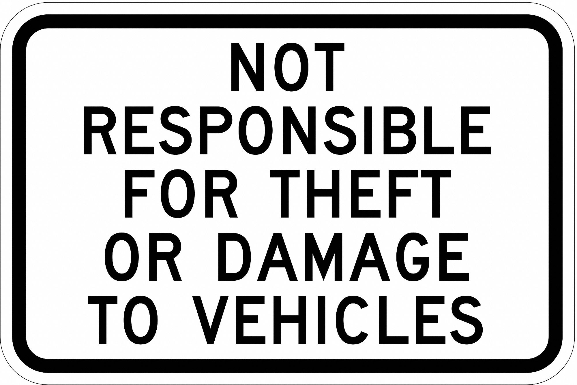 Parking Lot Damage Advisory Sign 12 x18