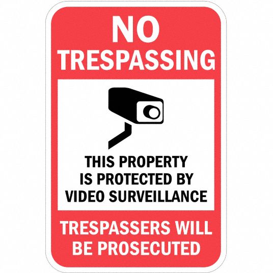 Aluminum, Mounting Holes Sign Mounting, Reflective No Trespassing Sign ...