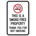 This Is A Smoke-Free Property Thank You For Not Smoking Signs