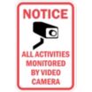 Notice All Activities Monitored By Video Camera Signs