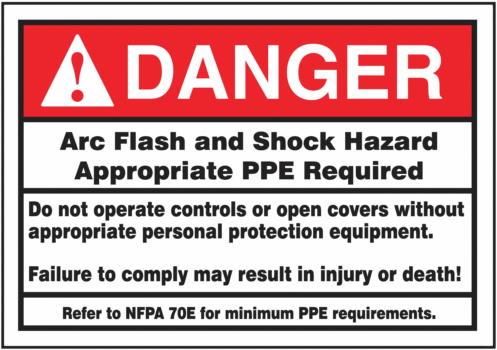 Arc Flash Label: Vinyl, Adhesive Sign Mounting, 3 1/2 in x 5 in Nominal Sign Size, 0.006 in Thick