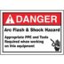Danger: Arc Flash & Shock Hazard Appropriate PPE And Tools Required When Working On This Equipment Signs