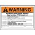 Warning: Arc Flash And Shock Hazard Appropriate PPE Required ___ Flash Hazard Boundary ___ Incident Energy Signs