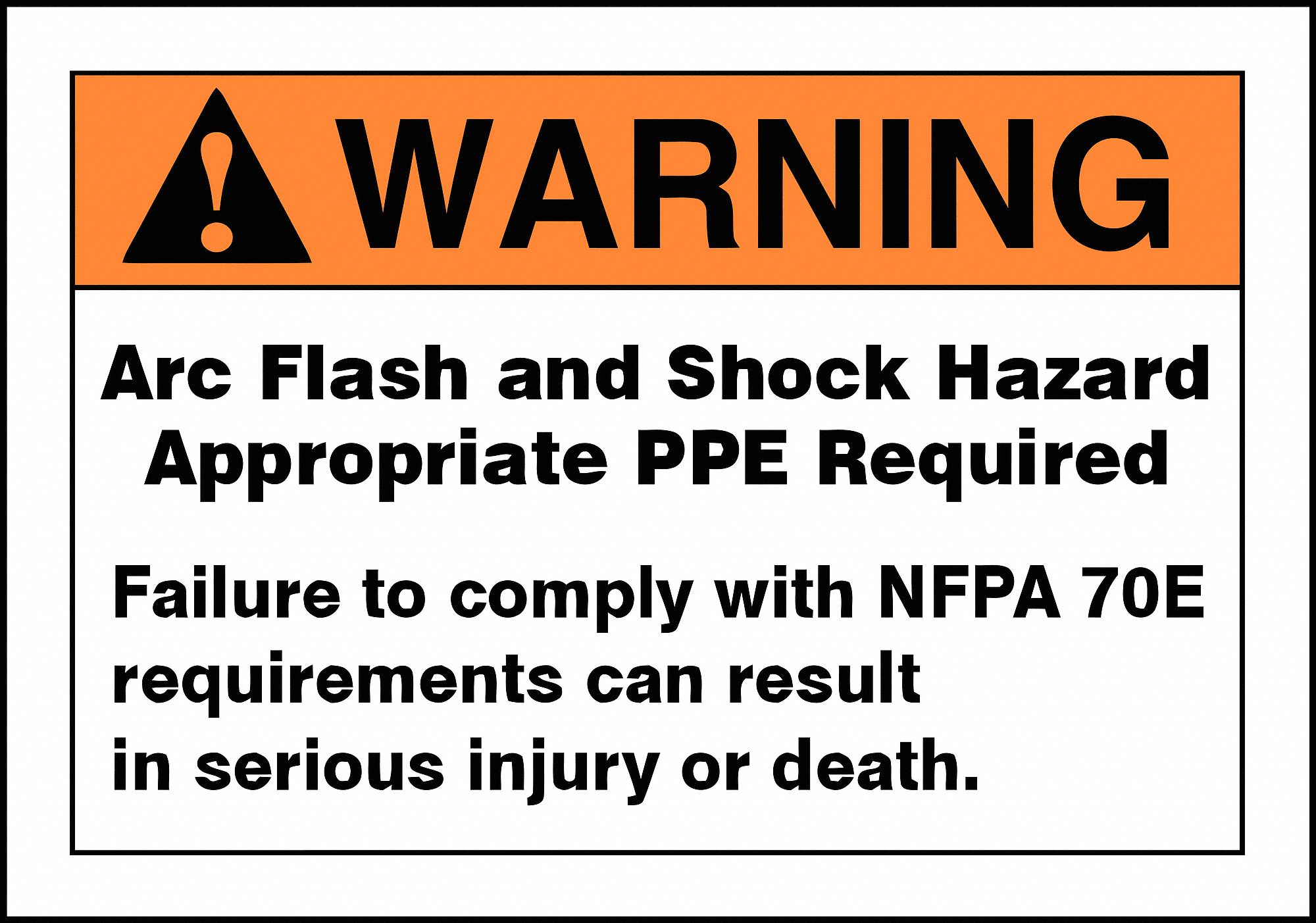 Arc Flash Label: Vinyl, Adhesive Sign Mounting, 7 in x 10 in Nominal Sign Size, Not Retroreflective
