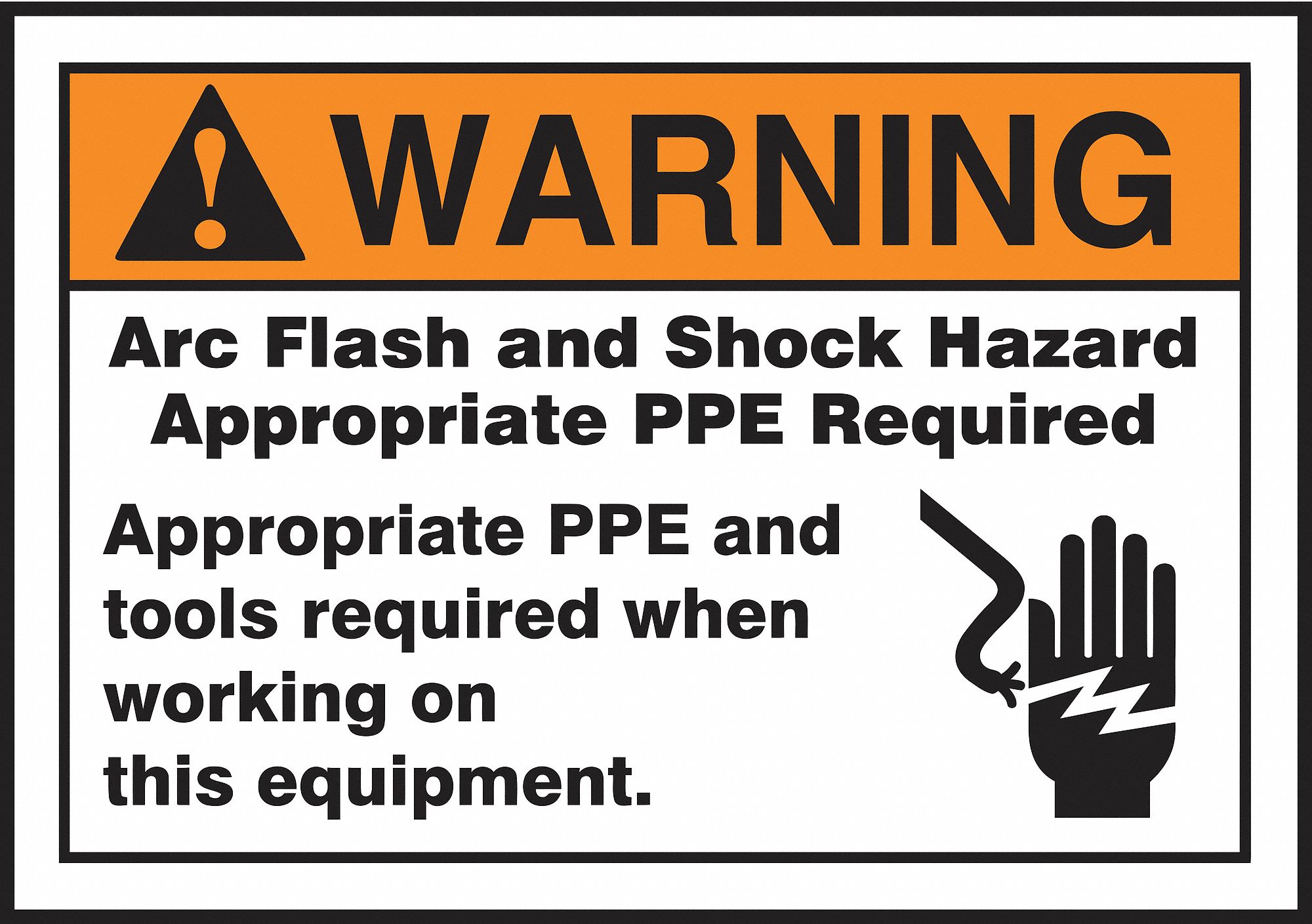 Arc Flash Label: Vinyl, Adhesive Sign Mounting, 7 in x 10 in Nominal Sign Size, Not Retroreflective