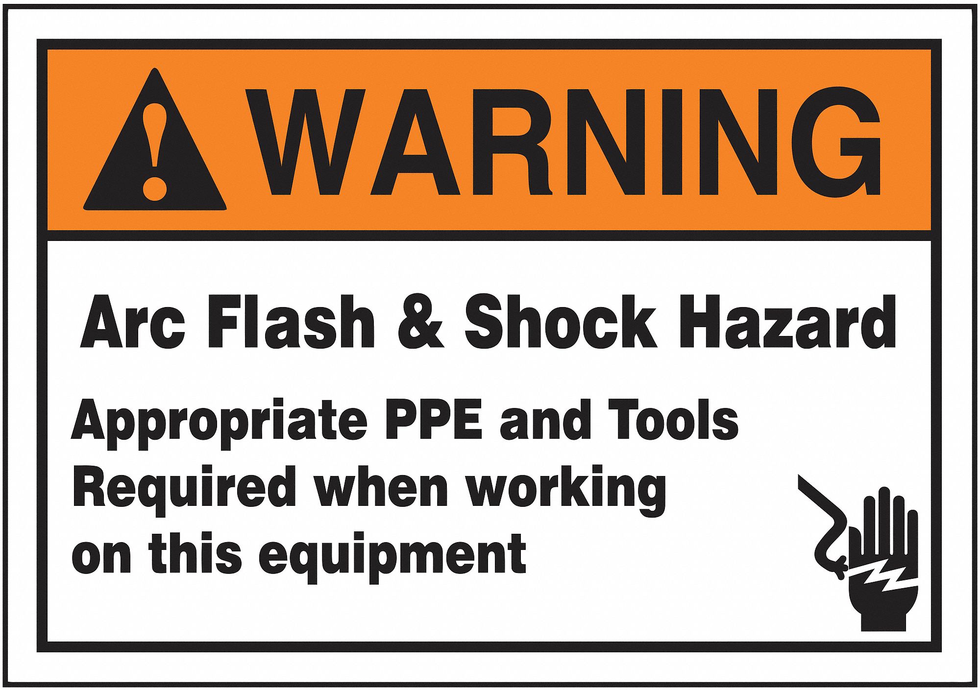 Arc Flash Label: Vinyl, Adhesive Sign Mounting, 3 1/2 in x 5 in Nominal Sign Size, 0.006 in Thick