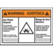 Warning: Arc Flash Hazard Do Not Operate Controls Or Open Covers Without Appropriate Personal Protection Equipment. Failure To Comply May Result In Injury Or Death! Refer To NFPA 70E For Minimum Requirements(Bilingual) Signs