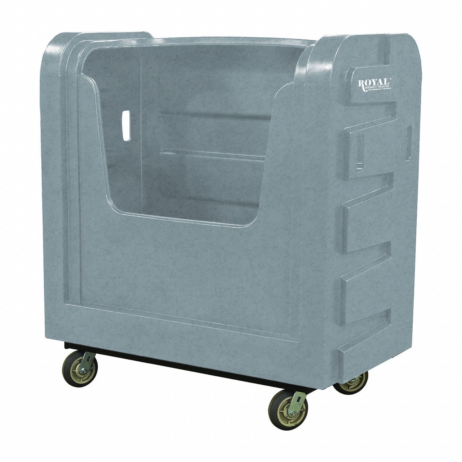 Bulk Transport Cart: Granite Gray, (2) Rigid/(2) Swivel, 50 1/2 in Overall Lg