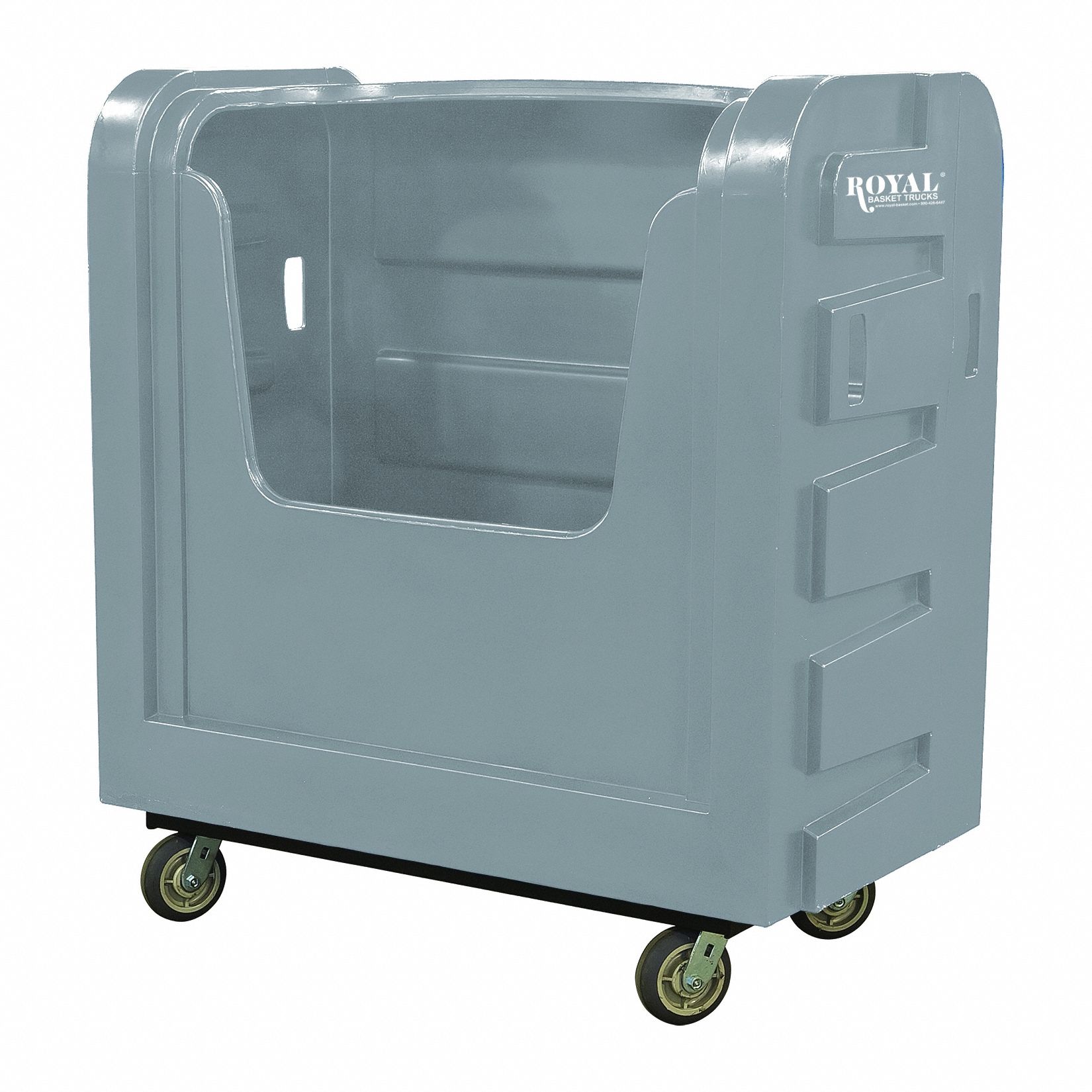 Bulk Transport Cart: Gray, (2) Rigid/(2) Swivel, 50 1/2 in Overall Lg