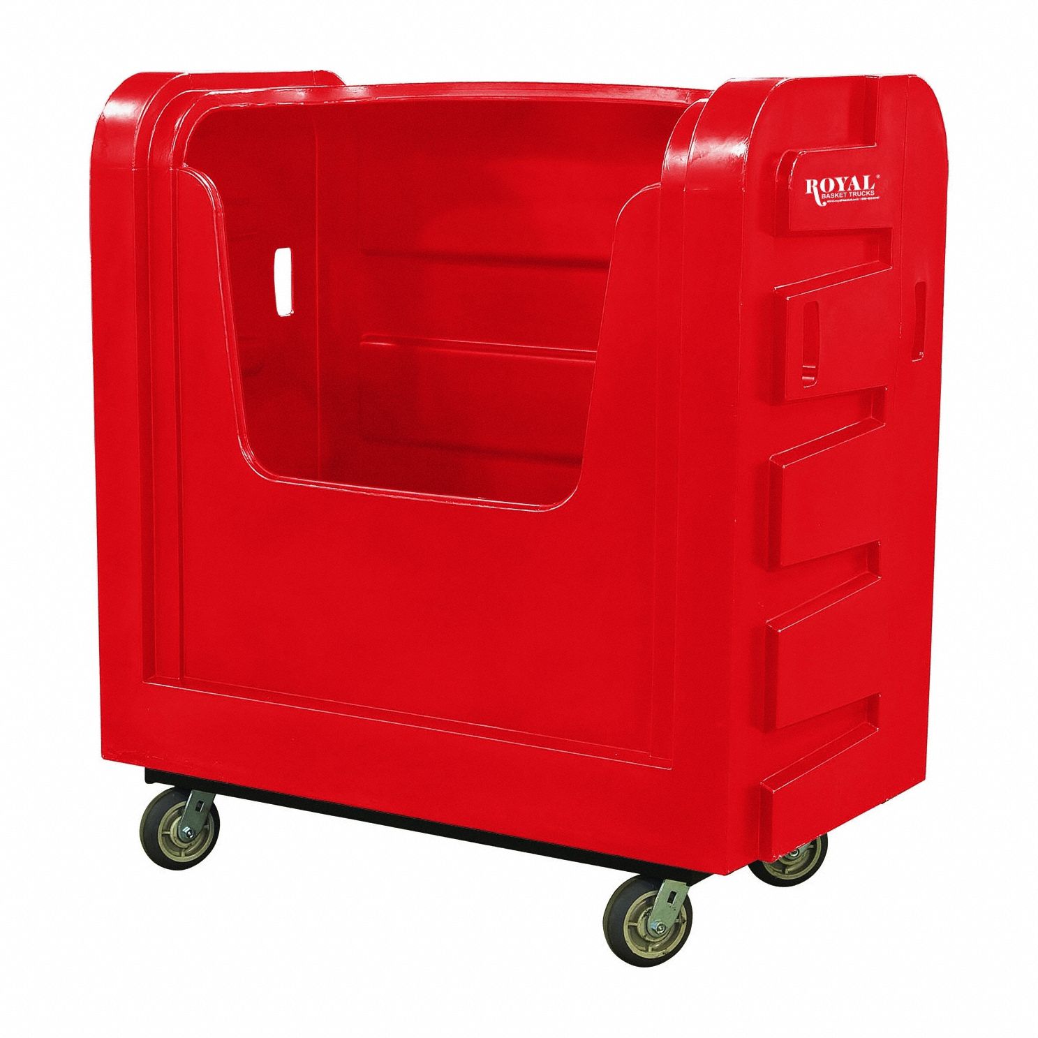 Bulk Transport Cart: Red, (2) Rigid/(2) Swivel, 50 1/2 in Overall Lg