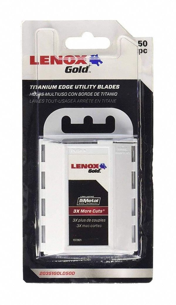 LENOX, 1 in Blade Lg, 3/4 in Blade Wd, Gold Blade,PK50 - 36C239