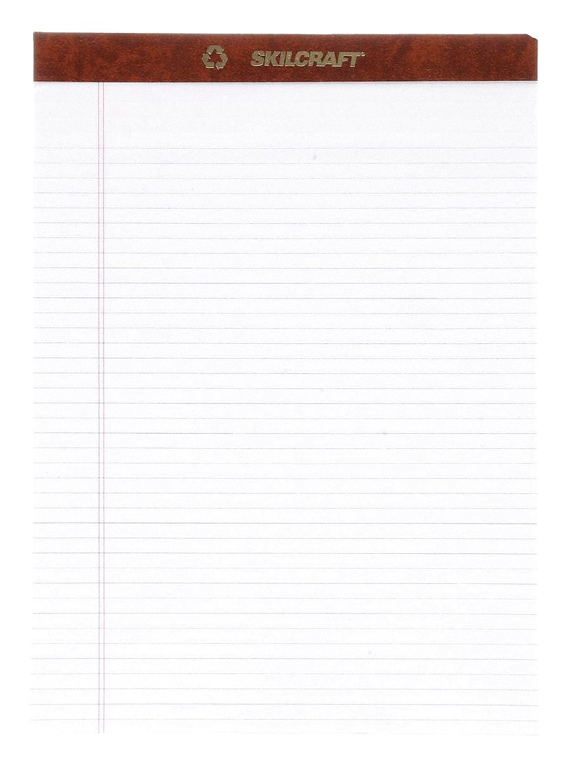 WRITING PAD,8-1/2INX11-3/4IN,NARROW,PK12