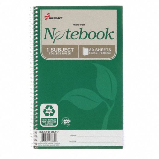 AbilityOne 7530014547392 SKILCRAFT Notepad, Narrow Rule, Blue Cover, 3.25 x  5.5, 50 Sheets, Dozen