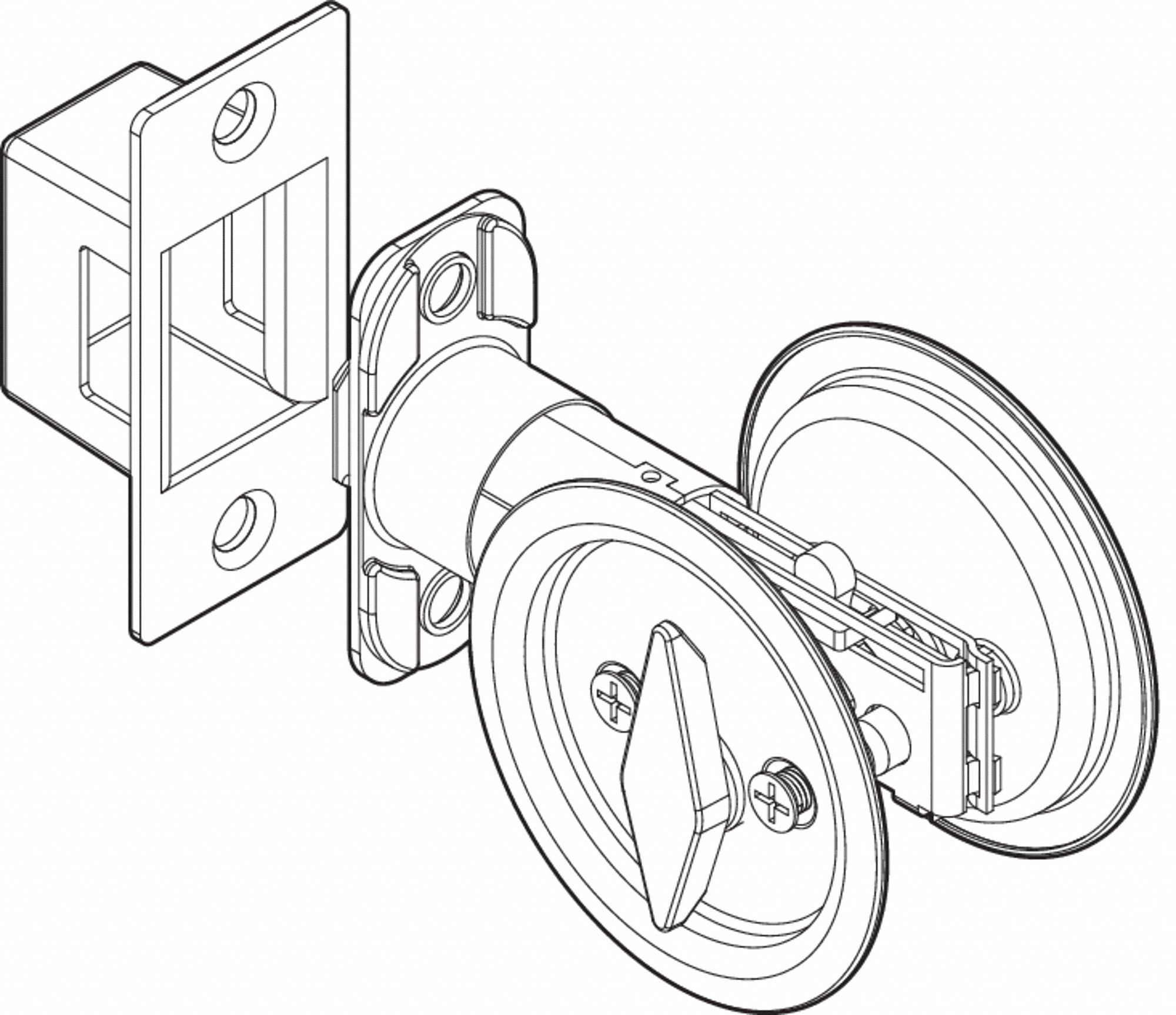 KWIKSET Pocket Door Lock, Residential, Grade3 36D04533515 Grainger