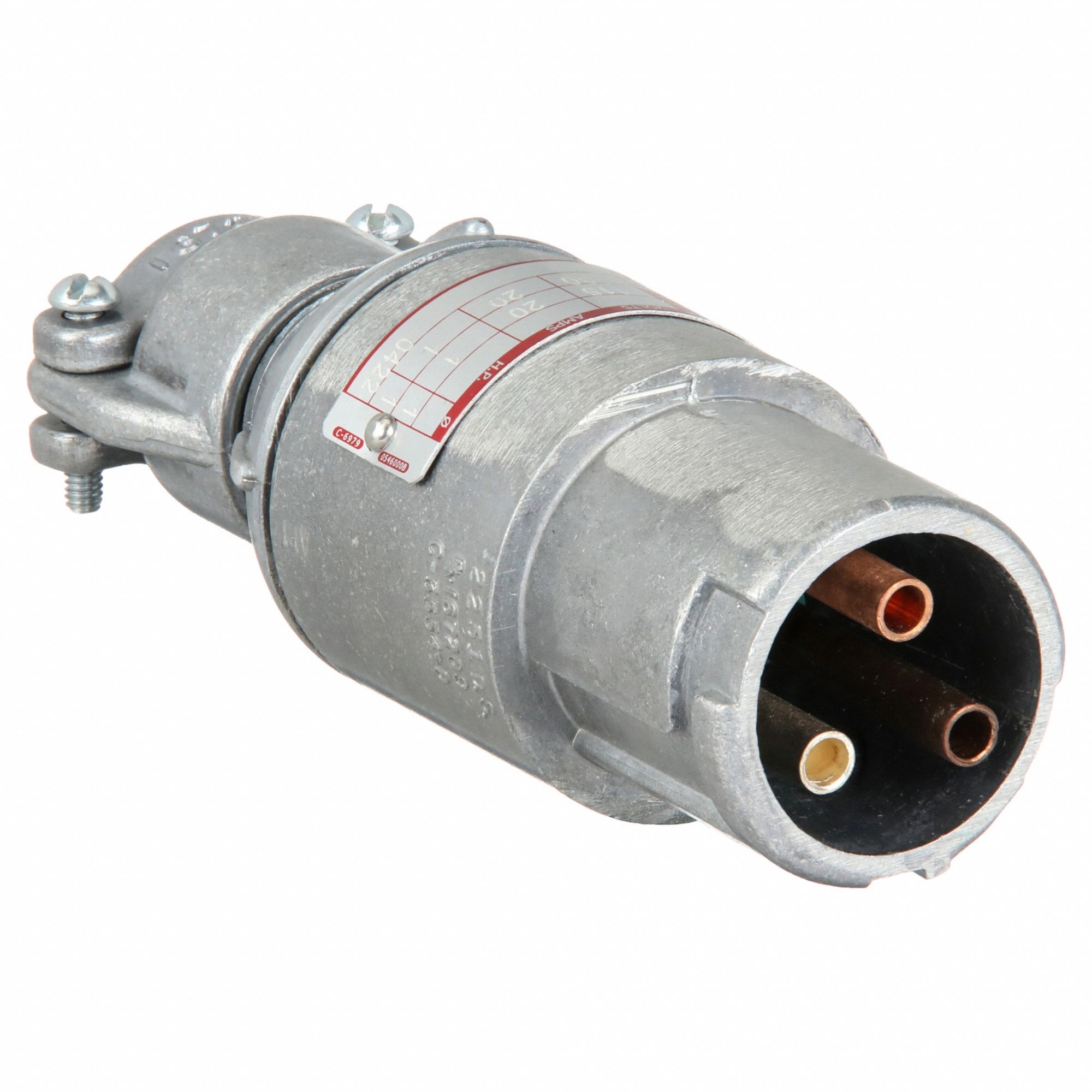 PRISE PIN ET MANCHON, 20 A, GRIS, 1 HP