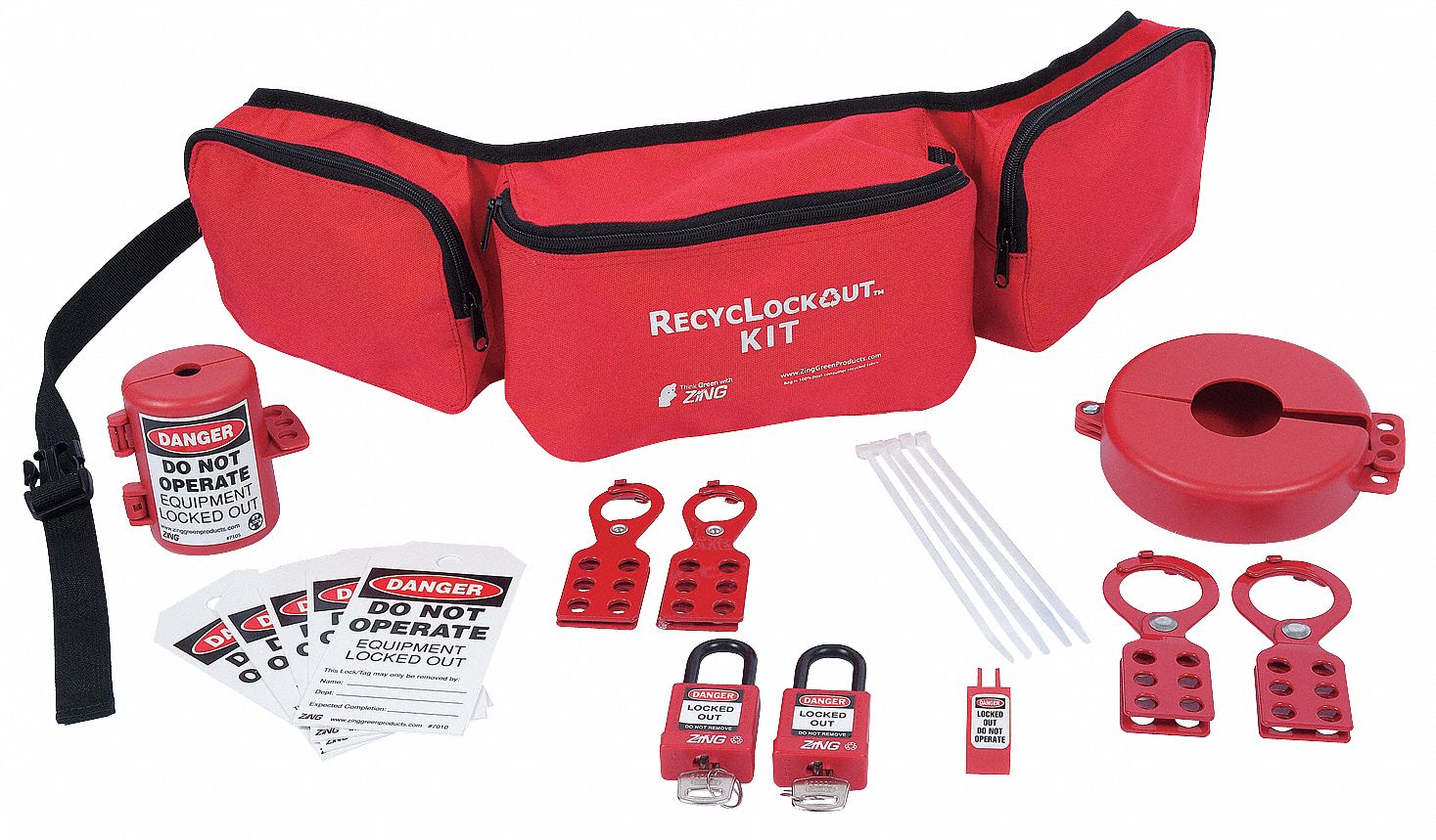 ZING PORTABLE LOCKOUT TAGOUT KIT, ELECTRICAL/VALVE, KEYED ALIKE ...