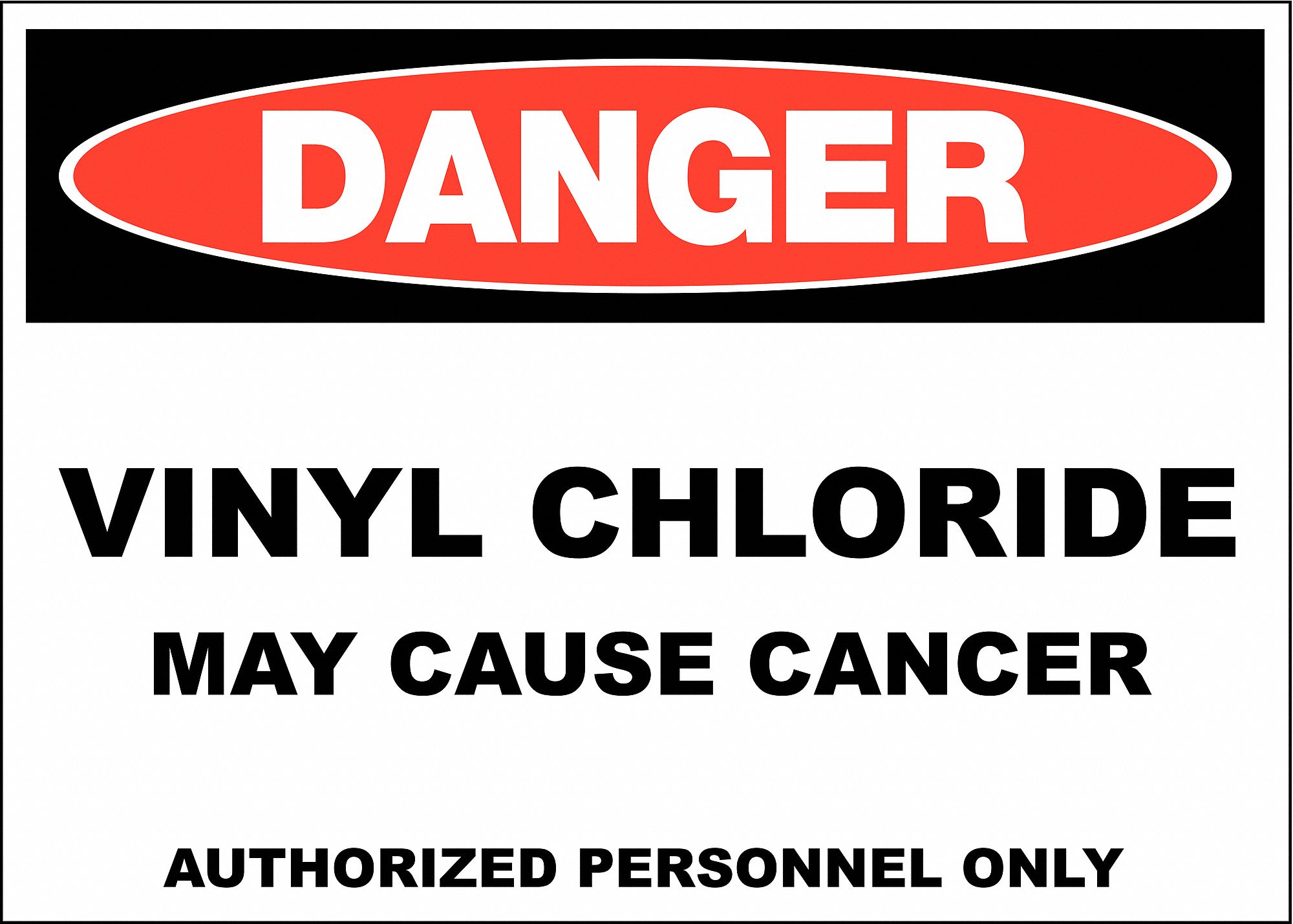 DANGER SIGN, PLASTIC, MOUNTING HOLES, 10 IN X 14 IN NOMINAL SIGN SIZE, 0.065 IN THICK, VINYL CHLORIDE