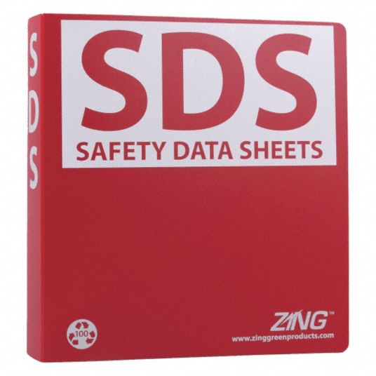 Zing Sds Safety Data Sheets Binder English Sds Safety Data Sheets 1 1 2 In Depth 36d422 6030 Grainger